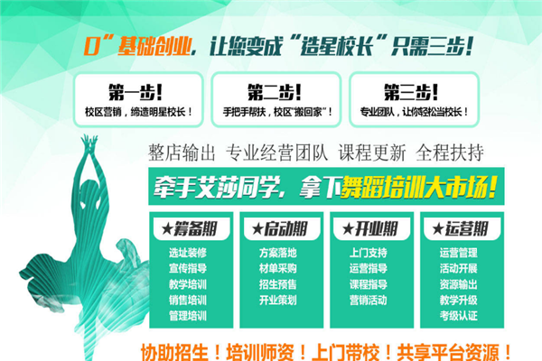 艾莎同学舞蹈培训加盟合作